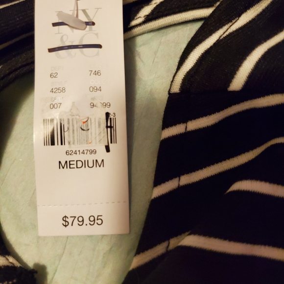 NY&Co black and white striped jumpsuit - Size Med - Picture 10 of 10